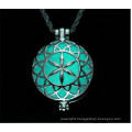 Holloe Out Design Necklace Silver Globe Pendant Necklace Women